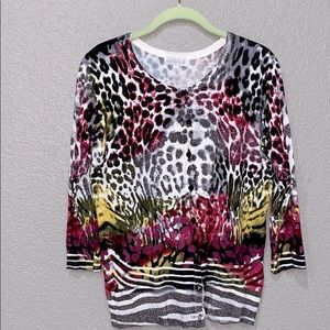 Joseph A Women’s Leopard Print Cardigan size Med